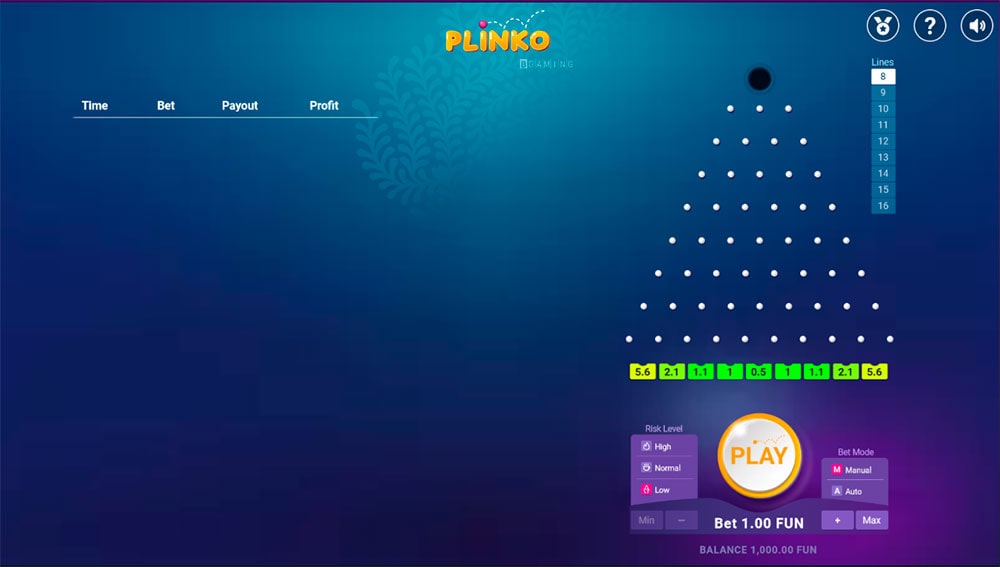Bitcoin Plinko ゲームプレイ