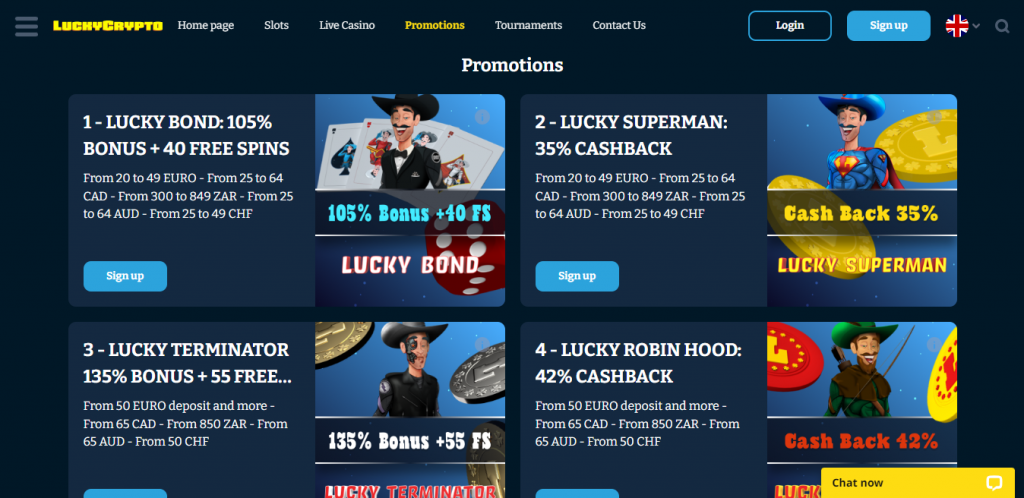 Lucky Crypto Casino Bonuses